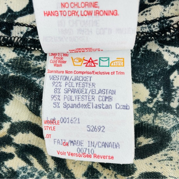 Joseph Ribkoff Animal Sequened Jacket Sheer Long Sleeve Stretch Embellished Top - Picture 15 of 16